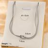 Elegant Knotted Double-Layer Necklace & Bracelet Set - Titanium Steel Snake Chain Jewelry