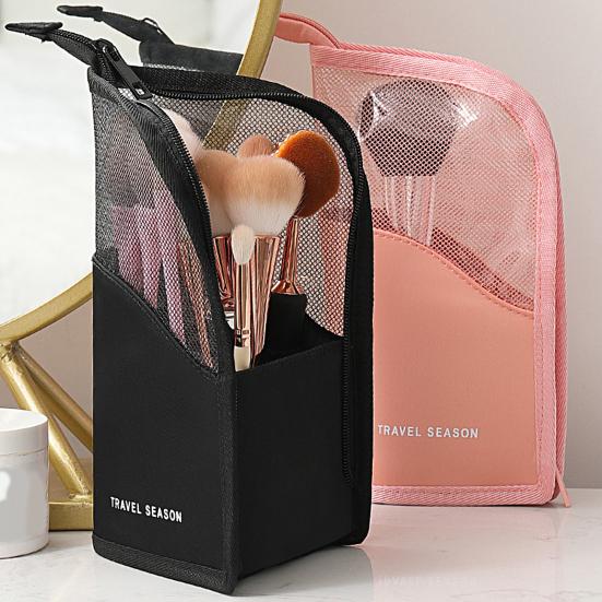 Storage Washable Standing Smooth Zipper Waterproof Makeup Tool Organizer Makeup Tool Organizer