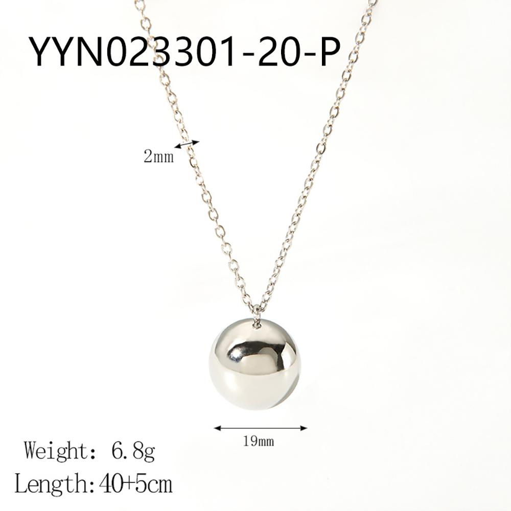 Trendy Ball Pendant Necklace 18K Gold Color Stainless Steel Beach Fashion Waterproof Jewelry 2024 Bijoux