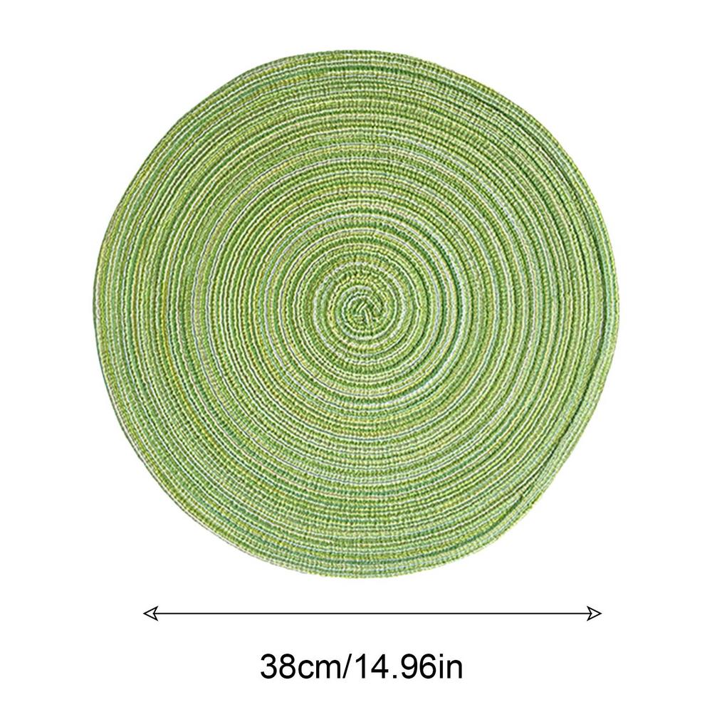 6pcs Round Braided Placemats 38CM Table Mats For Dining Tables Christmas Halloween Woven Washable Non-Slip Place Mats