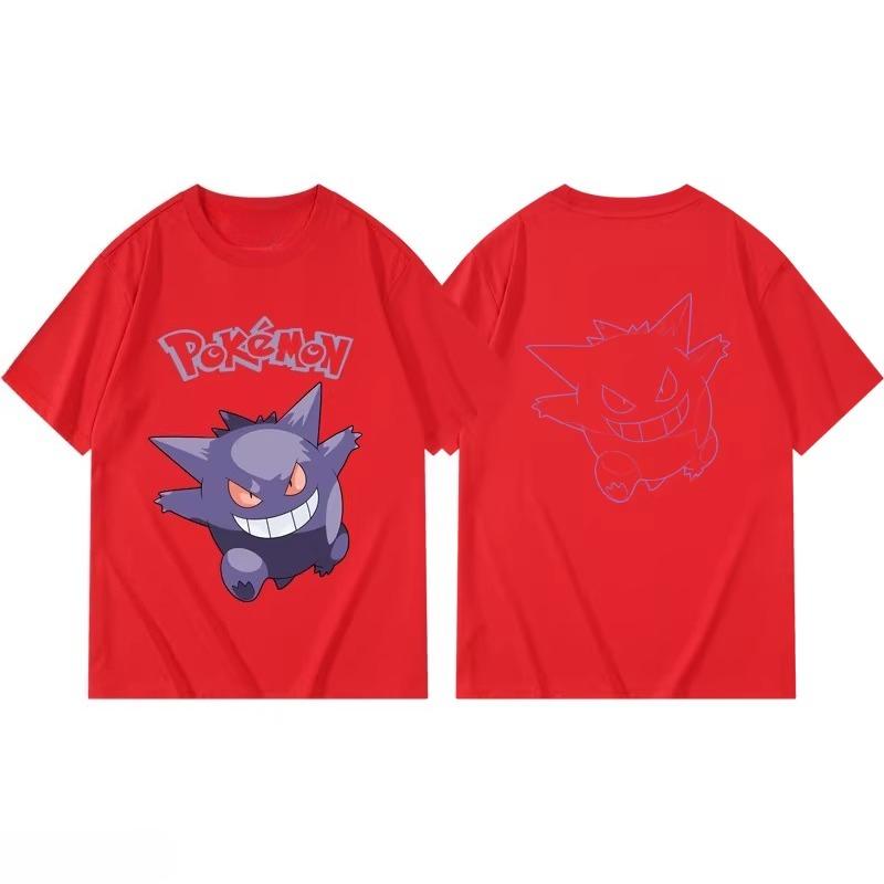 Potdemiel Summer New Pikachu Print Children's Cotton T-Shirt, Boys and Girls, Comfortable and Breathable Children's T-Shirt