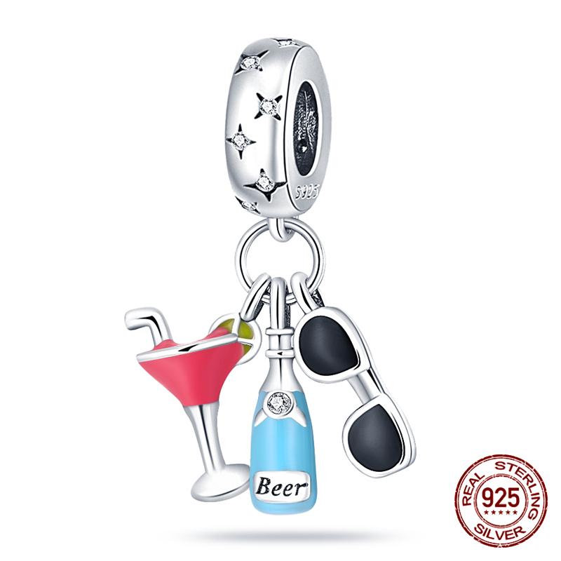 100% Genuine 925 Sterling Silver Ocean Collection Seashell Turtle and Heels Charm Beaded for Original  Bracelet Bracelet