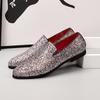 Fashion All-match Male Slip on Flats New Personality Stylish Moccasins Punk Style Low Heeled Loafers Shiny Men Casual Walking Shoes