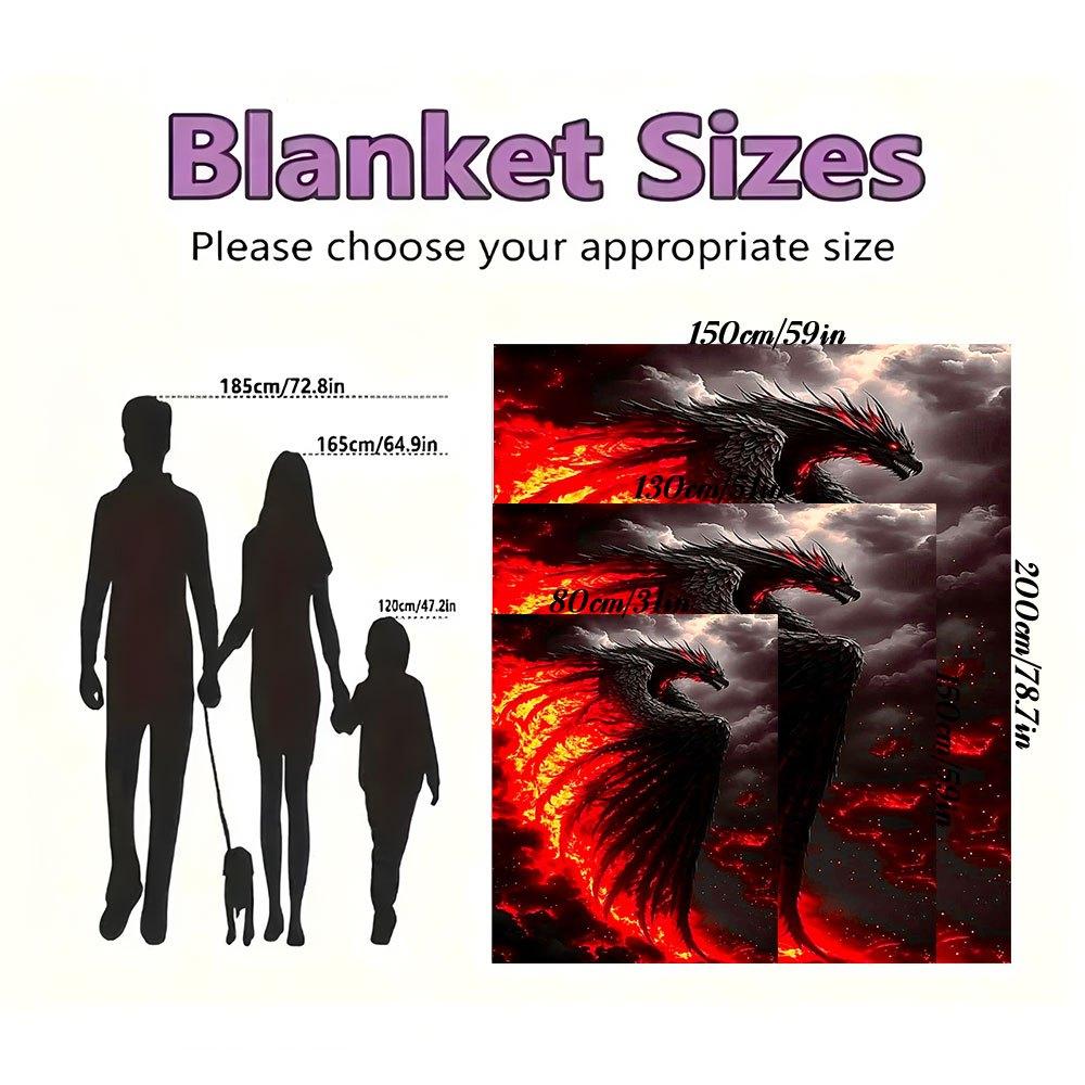 "Fiery Phoenix Wall Art: Fantasy Dragon Decor for Your Home"Blanket Flannel Throw Blanket for Sofa, Bed, Travel, Camping, Office