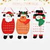 1PC Wall Hanging Christmas Decorations 24 Days Santa Snowman Elk Reusable Xmas Countdown Calendar Christmas Advent Calendar