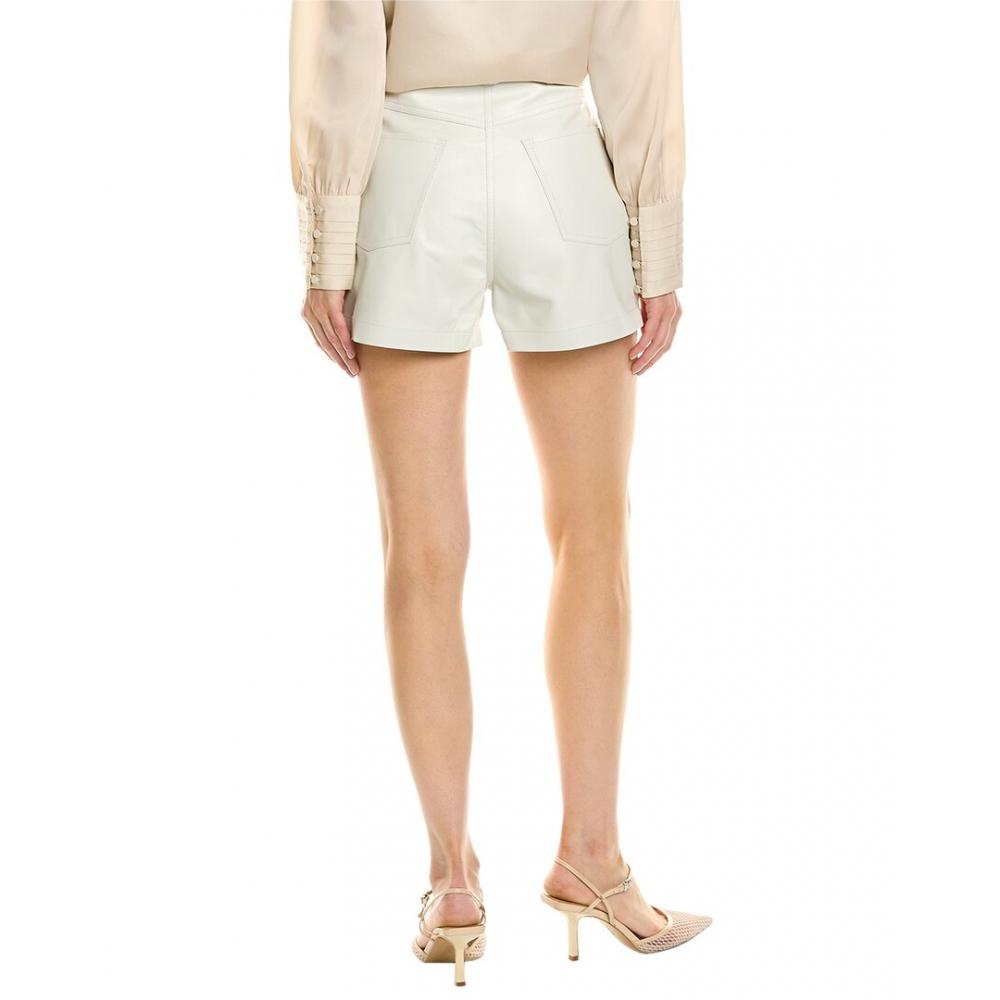 Salvatore Ferragamo High Waisted Leather Short White