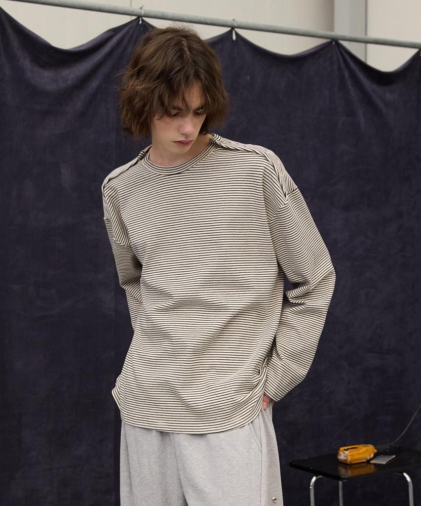 WAAR M1063 Striped T-Shirt_Ivory