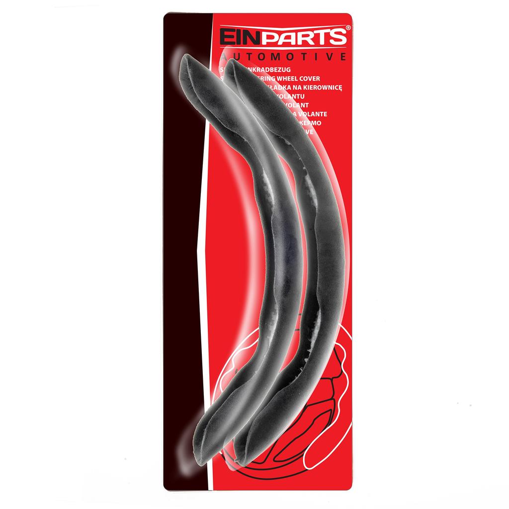 Nakładki Na Kierownicę Wzór Czarna Alcantara - Zestaw 2 Szt. 36-38 Cm