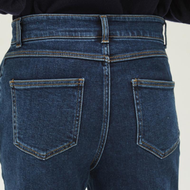 Benetton Benetton Front Zipper Straight Denim Pants Badp54261 In