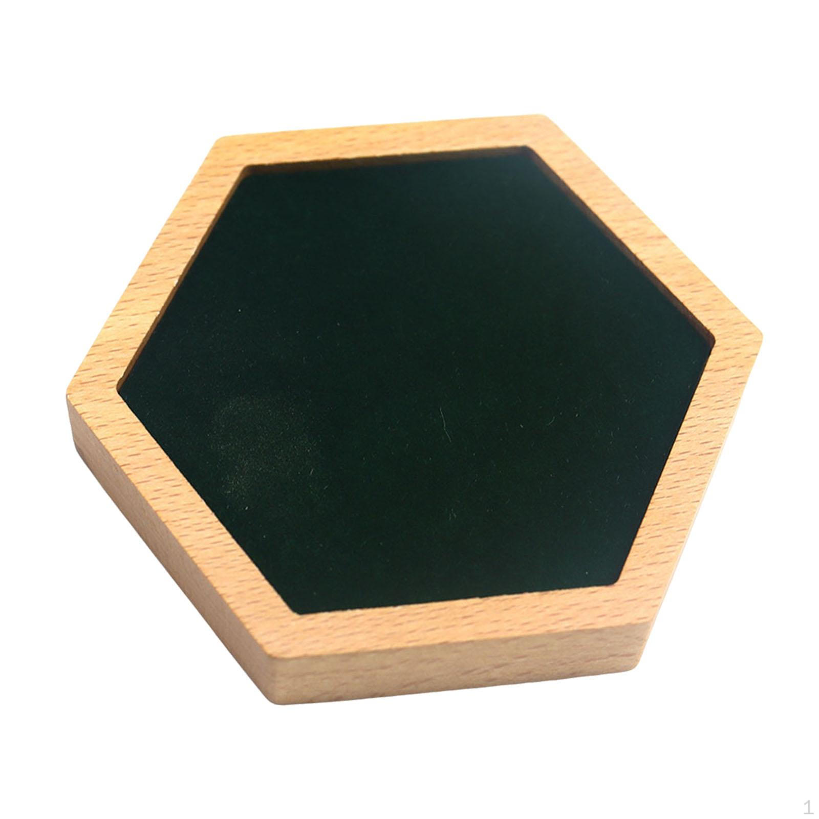 

Шестиугольный поднос для ювелирных изделий, органайзер для хранения украшений из дерева Dark Green