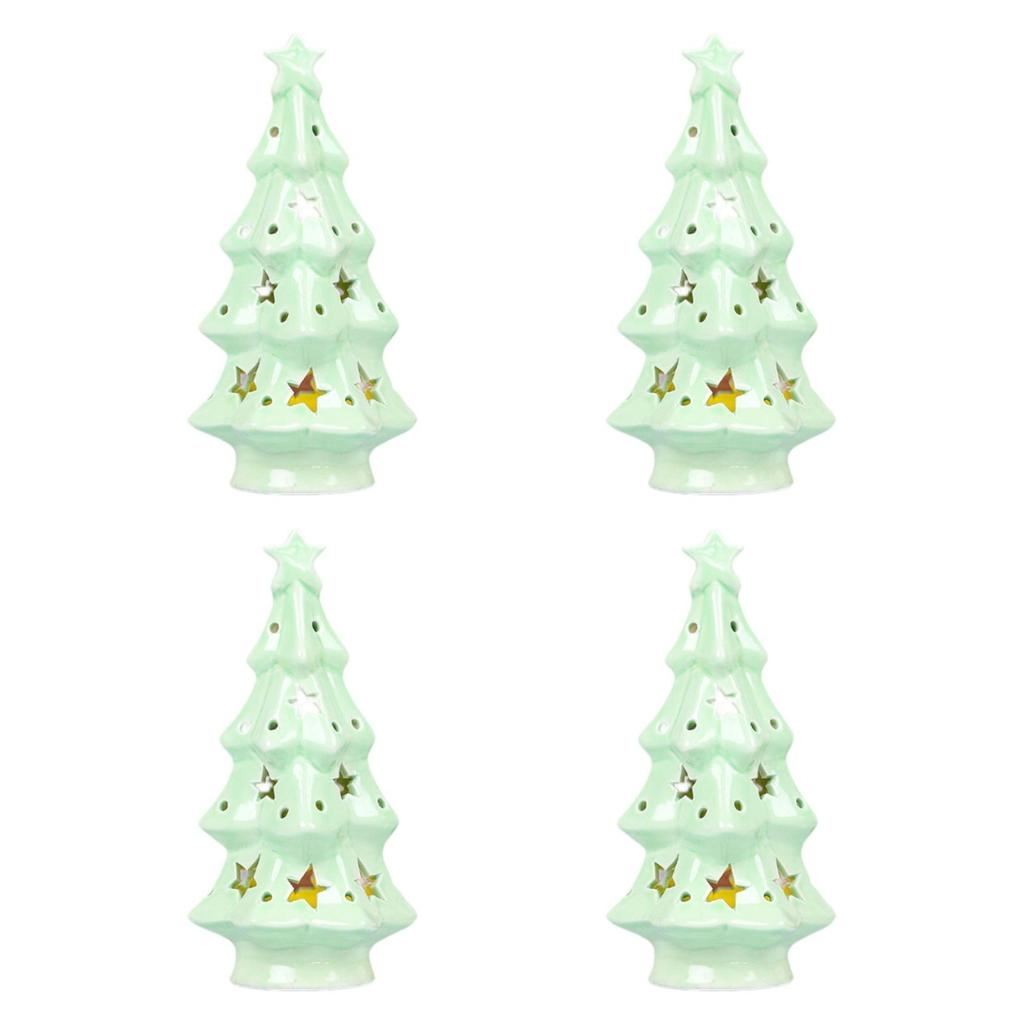 4 Pieces Christmas Lighting Sculptures Xmas Ornaments Handmade Collection Lamp