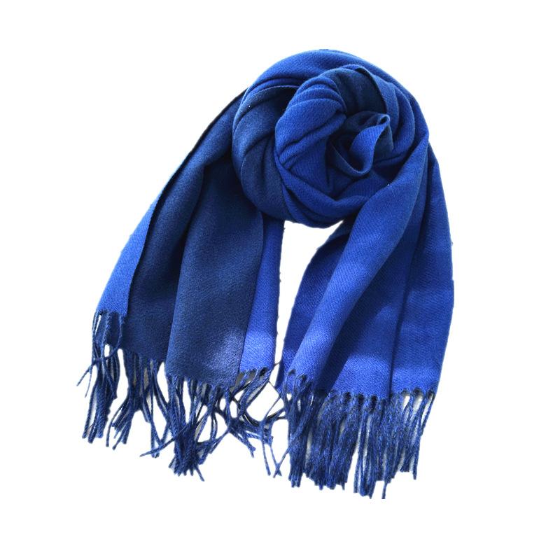 Thickened Solid Color Double sided Imitation Cashmere Scarf Autumn and Winter Atmosphere Women's High End Versatile Men's Scarf Warm Shawl