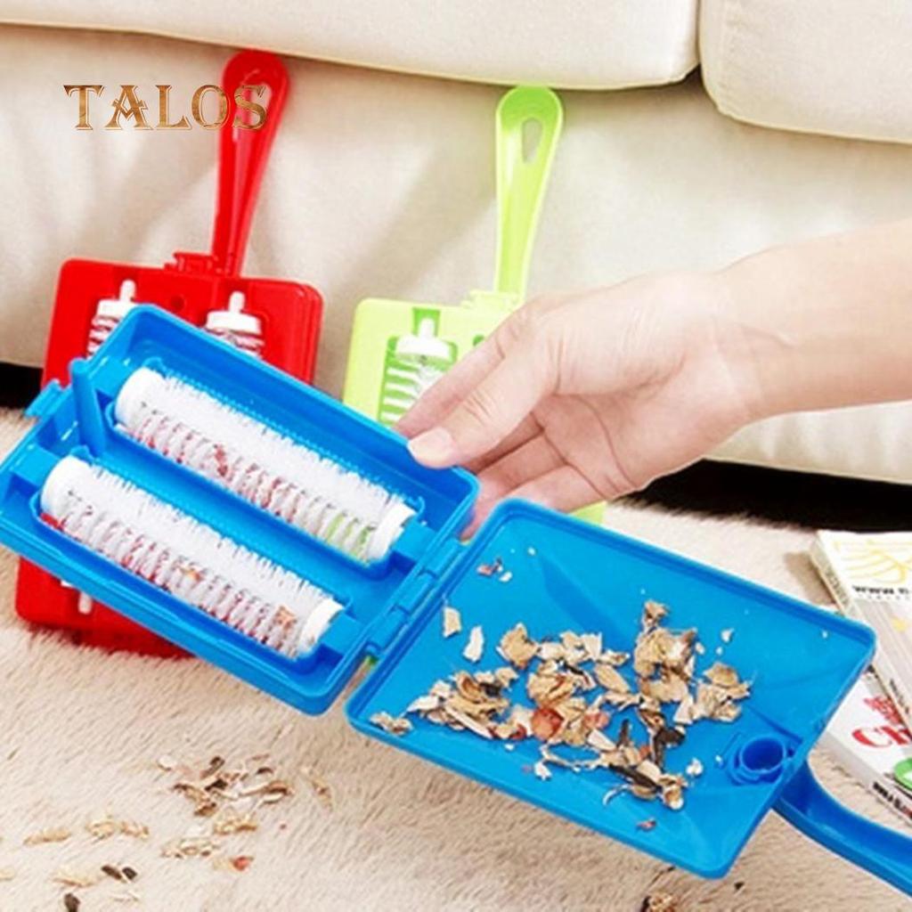 Practical Double Roller Carpet Table Sofa Dusting Cleaning Brush Cleaning Tool Bathroom Supplies