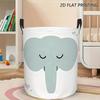 1pc Adorable Elephant Heart Storage Basket - Collapsible Round Laundry Bin with Sturdy Handle, Decorative Elephant-Shaped Suitable for Home Organizati