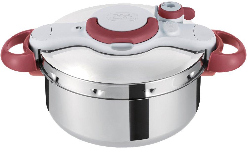 Tefal Pressure Cooker For 2 to 4 People IH Gas Fire Compatible Easy 10 Year Warranty Minit Easy Ruby P4620669 4.5L Open/Close "Crypso Red"
