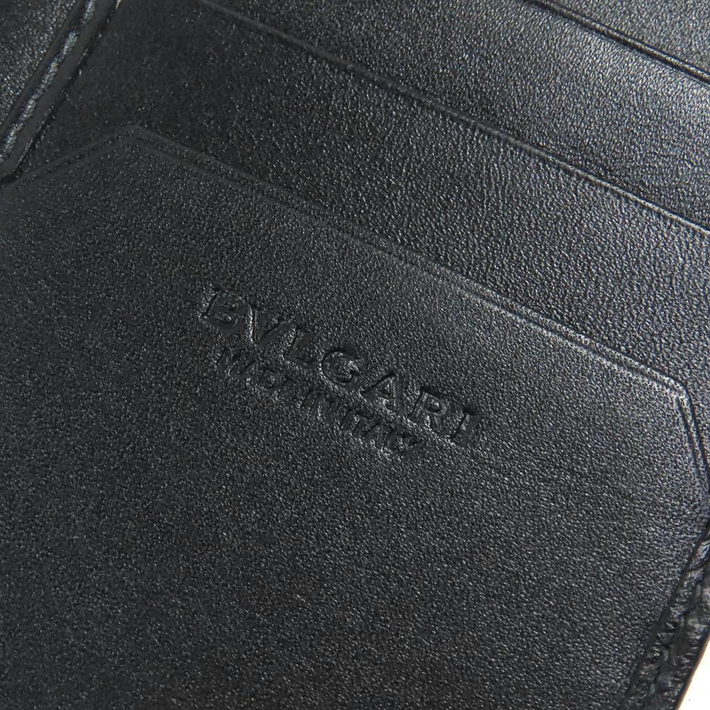 Great BVLGARI Purse Oct OCTO Logo embossed bifold wallet long wallet leather  Used