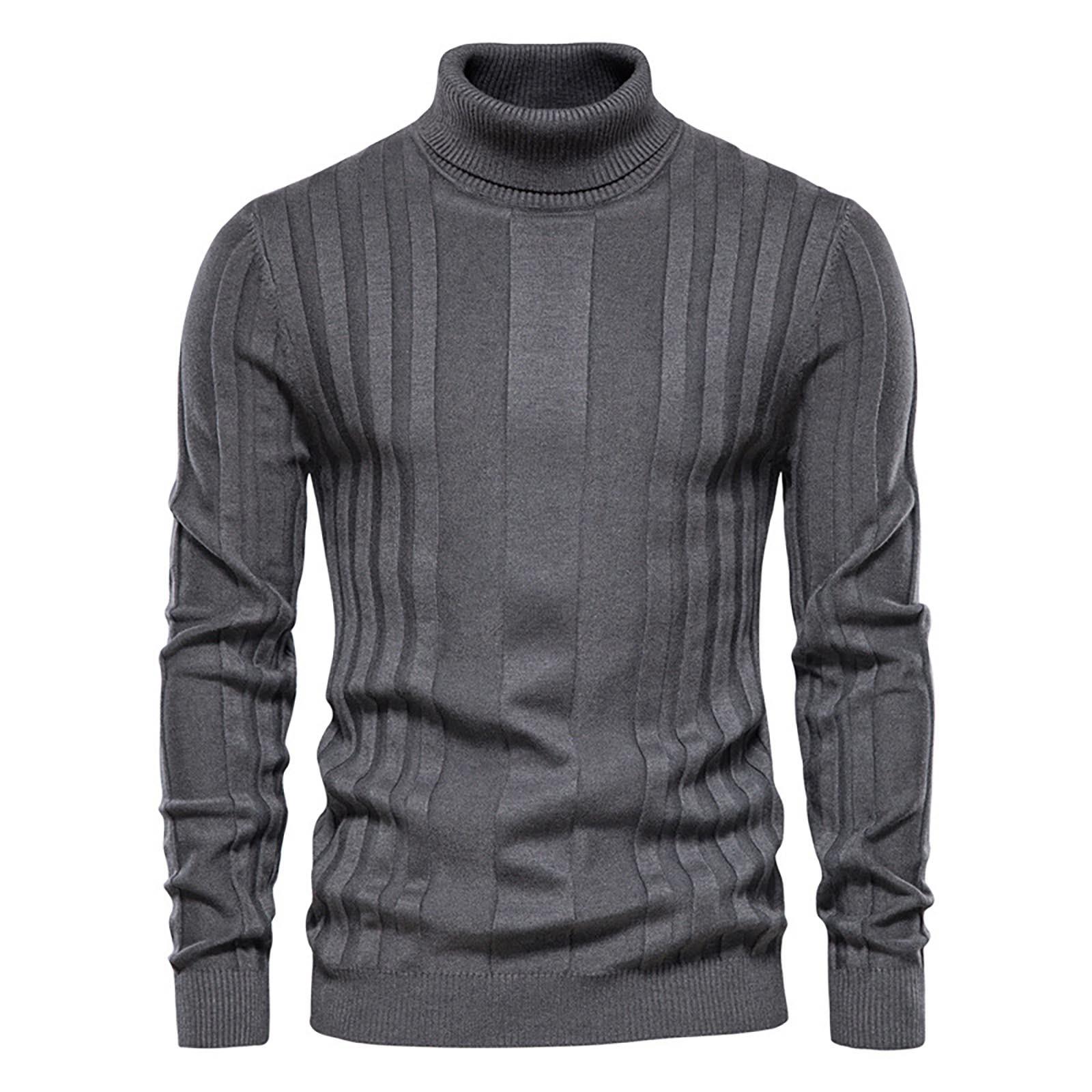 

New Men s High Neck Casual Knitted Warm Undercoat Men s Color Pullover M