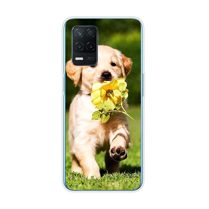 Cute Golden Retriever For Realme 8 8i V3 V5 GT Neo Flash Edition Explorer Master Neo2 Narzo 30 50i 50A C21Y Phone Case