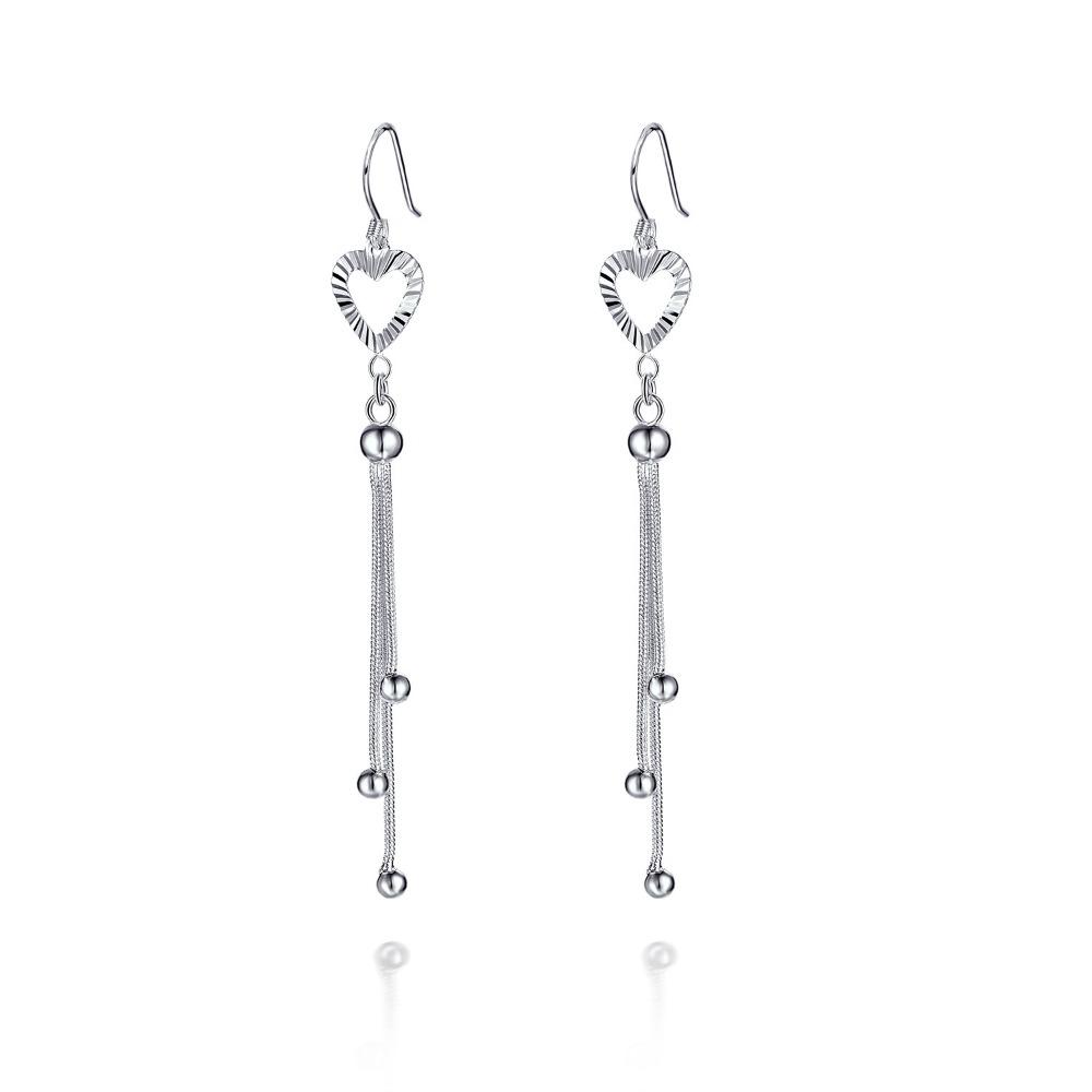 Long Fringe Earrings Stylish Floral Heart Dangle Earrings Elegant Women Jewelry Gift