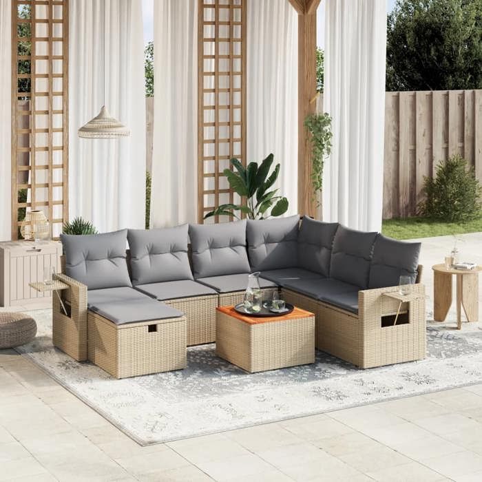 VidaXL Garden Lounge Set with Cushions 8 Pcs, Patio Sofas, Patio Furniture Set, Outdoor Furniture, Mix 3264965