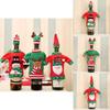 Festive Christmas Wine Bottle Cover Embroidered Cartoon Designs For Holiday Cheer