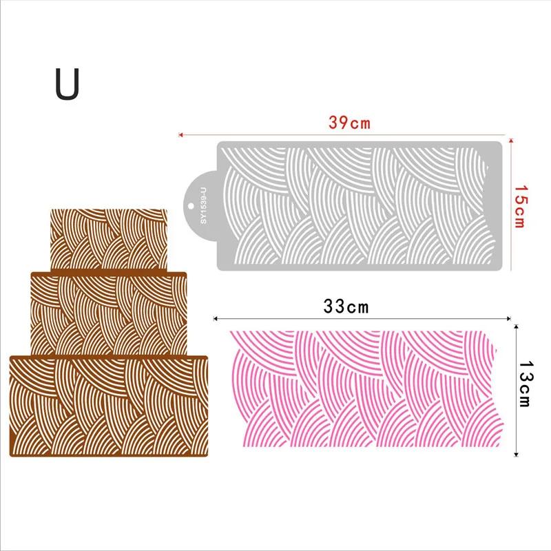 DIY Style Plastic Sugar Sieve Mold Fondant Printing Stencil Hollow Wedding Cake Stencil Edge Decoration Template Baking Tools