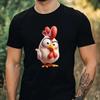 T-Shirt Herren Lustiges Huhn Motiv Baumwolle Größe XS bis 5XL