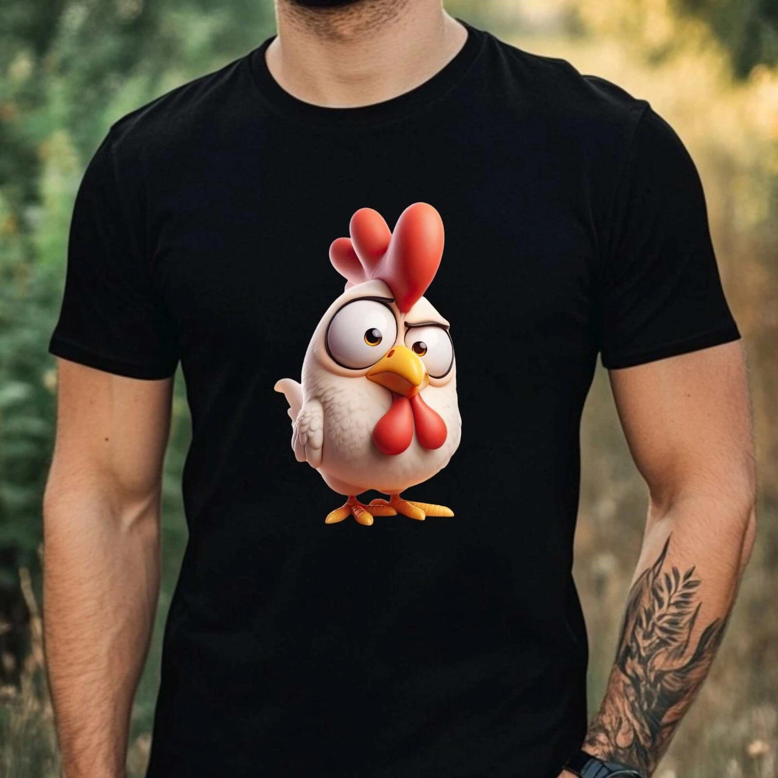 T-Shirt Herren Lustiges Huhn Motiv Baumwolle Größe XS bis 5XL XXL