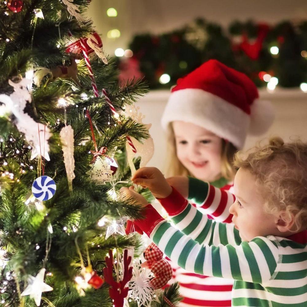 30/50pcs DIY Christmas Candies Pendant 4 Color Simulation Candies Christmas Decoration  New Year