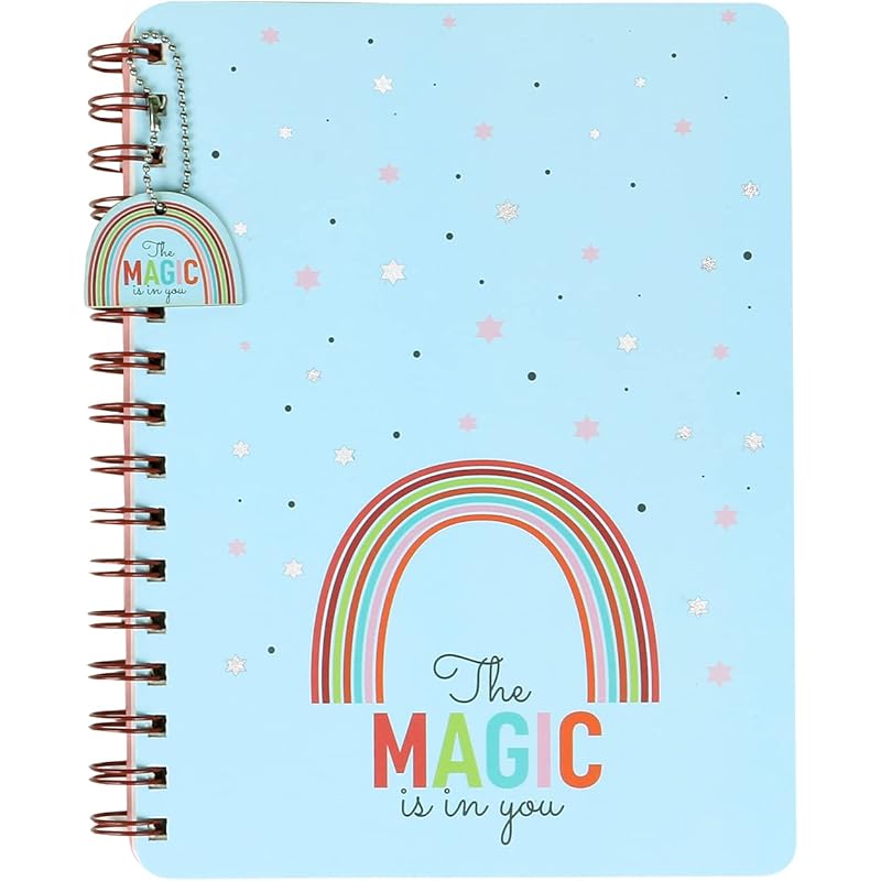 DOODLE Hard Bound Spiral Notebook Diary with Bookmark Dangler and Sticker Pages I B5 I Undated I 160 Ruled Pages I 80 GS