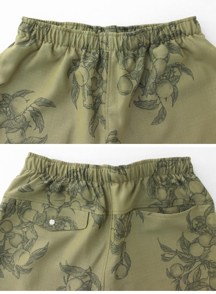 NANGA Men's Saru Shorts N2500-1E601C, All-Over Floral Print, Khaki, Size M