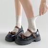 Fashion Korean Shoes Round Toe Clogs Platform Female Footwear Black Flats Soft Shallow Mouth 2025 Creepers Dress New Summer Fashion Med