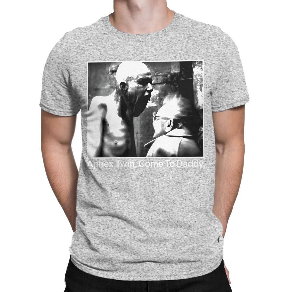 Aphex Twin Come To Daddy 100 Cotton T Shirt For Mens Beach  Y2K Basic T Shirts O Neck Harajuku Tees Big Size Wholesale Clothes
