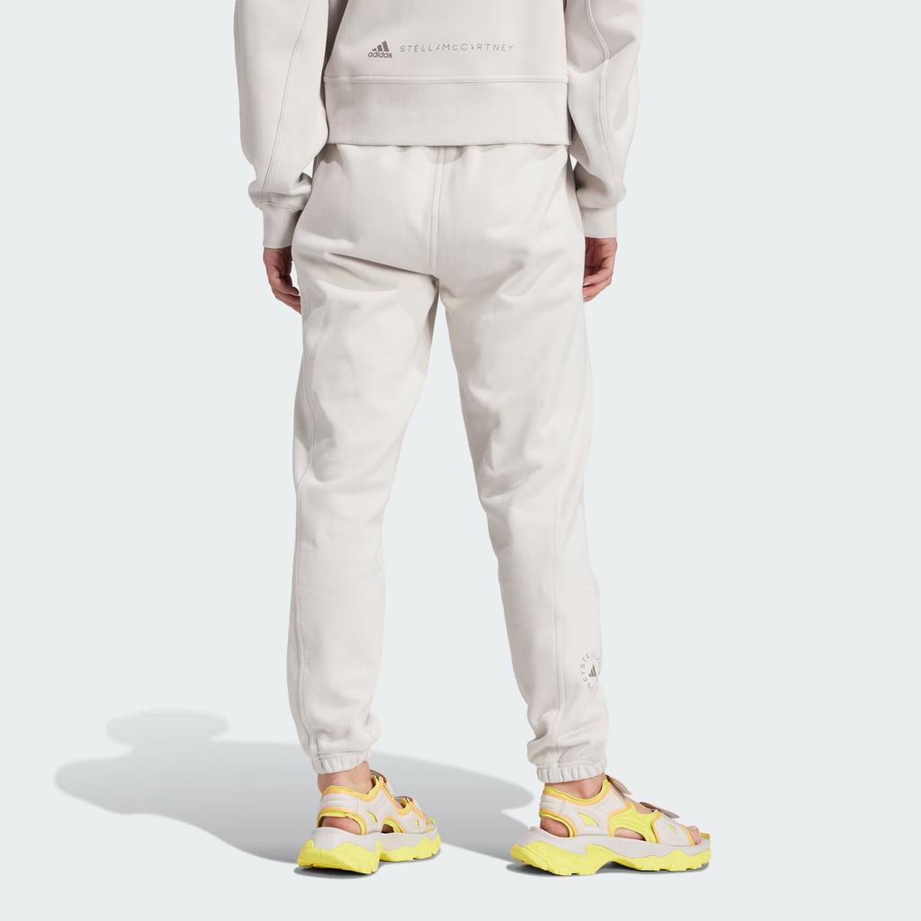 Adidas X Stella McCartney Regular Sweat Pants Solid Logo Fleece Cuffed Knit Joggers Women Bottoms Pearl-Pink IU0876