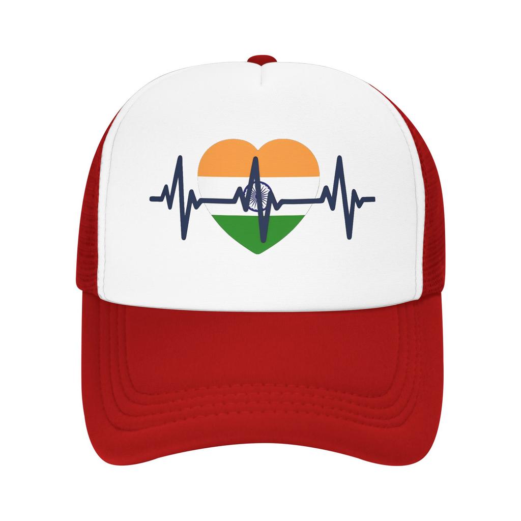 Heartbeat Of India Patriotic Heart Casual Baseball Cap Hunting Camping Sun Hats Spring Hot Sale Unisex Unisex Classic Baseball Caps