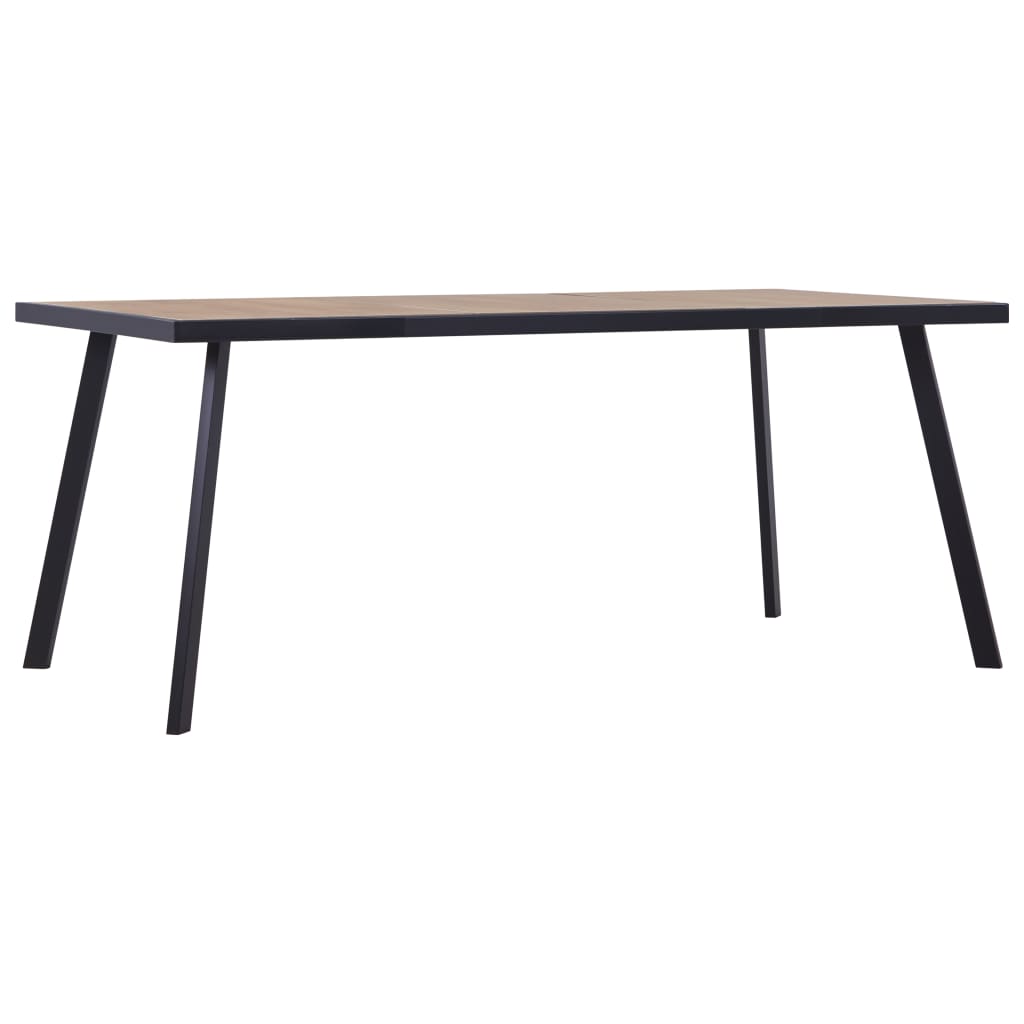 Buy Dining Table Light Wood and Black 200x100x75 cm MDF at affordable