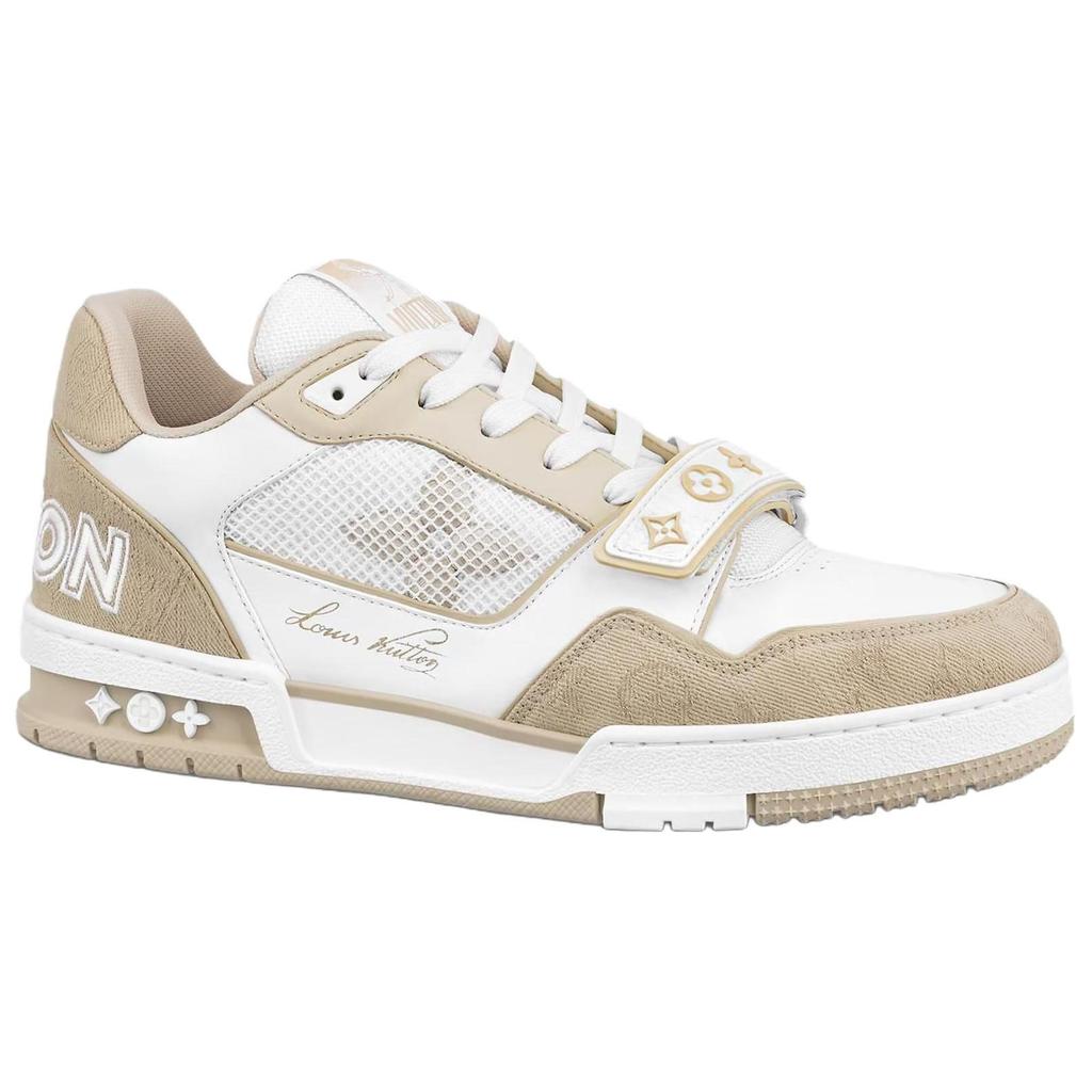 Louis Vuitton Trainer Sneaker 'Velcro Strap - Beige Monogram Denim' 1A9ZC2
