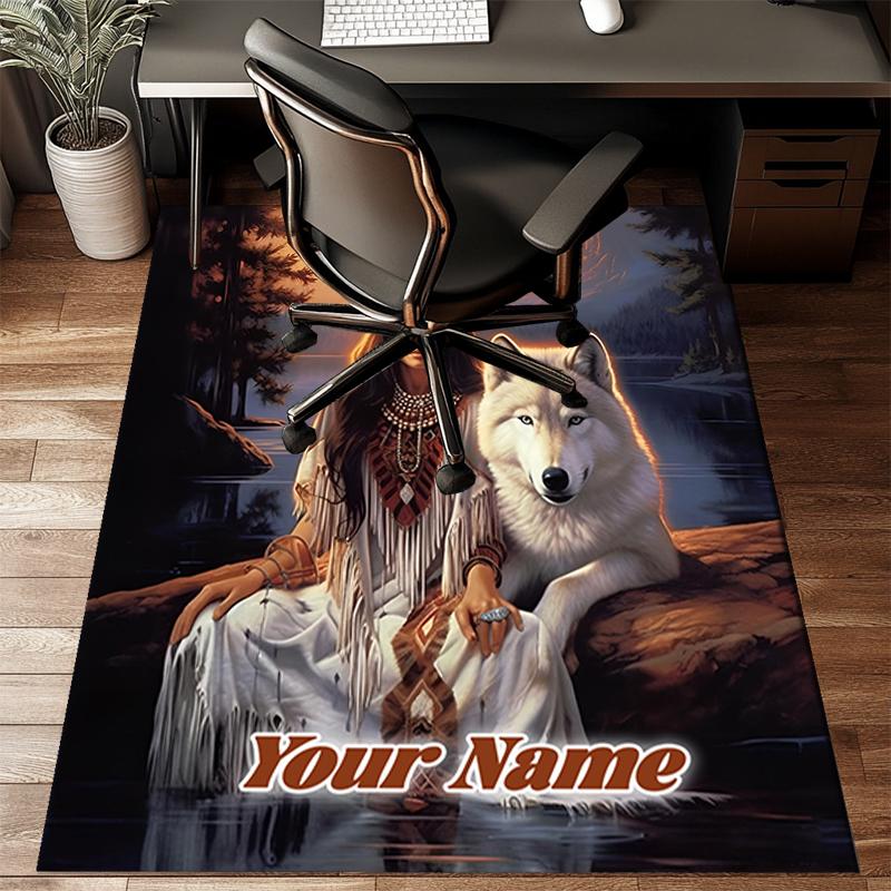 1PC Custom Name Native Spirit Connection Theme Floor Mat Ideal for Living Room, Game Rooms, Office, Bedroom,Floor Mat Playful Design113