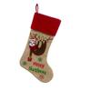Chaussette de Noël Brodé avec Applique pour Décoration d'Arbre