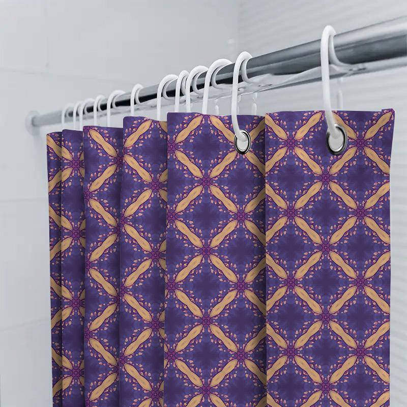 Kaleidoscope Shower Curtain Purple Yellow Pattern Bathroom Decor Waterproof Fabric Shower Panels Home Accessories Customizable S