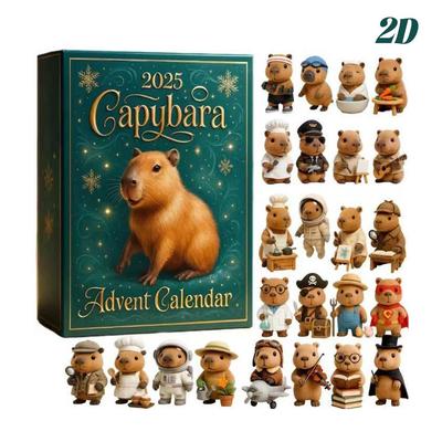 Capybara Advent Calendar Count Down To 2025 Christmas Calendar Capybara Tree Pendant 24 Days Acrylic Ornament Party Favor