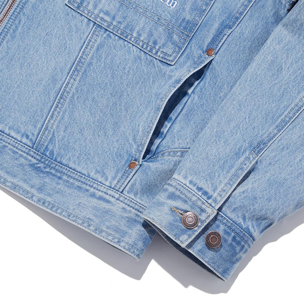Intercrew [24Ss] Embroidered Denim Trucker Jacket Ity1Ej04Alb