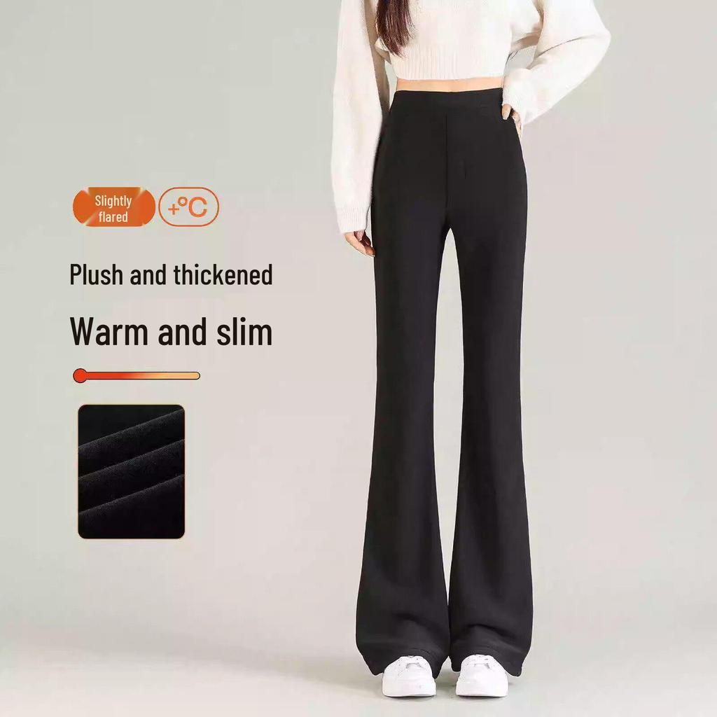 Women's High-Waisted Black Flare Pants - Slim Fit, Stretch, Petite Size, Spring/Autumn 2026 Collection