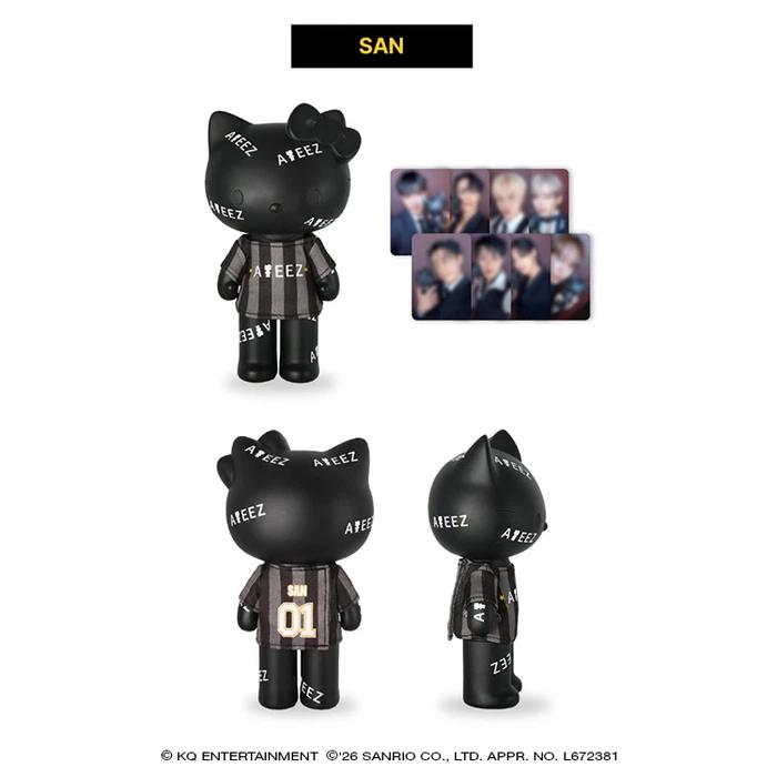ATEEZ X HELLO KITTY Black Series/ Figure T-shirt Photo Cards Set / Pre-Order