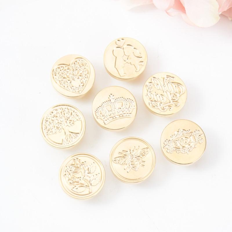 2Pcs Wedding Themed Seal Stamp Head, Embossed Sealing Stamp Head for Invitations Envelope Scrapbooking Embellishments