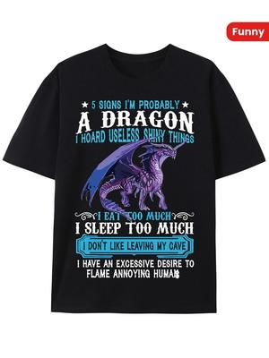 Probably A Dragon Lovers Gift T-Shirt 336765 Funny Men’s Short Sleeve Graphic T Unisex T-Shirt
