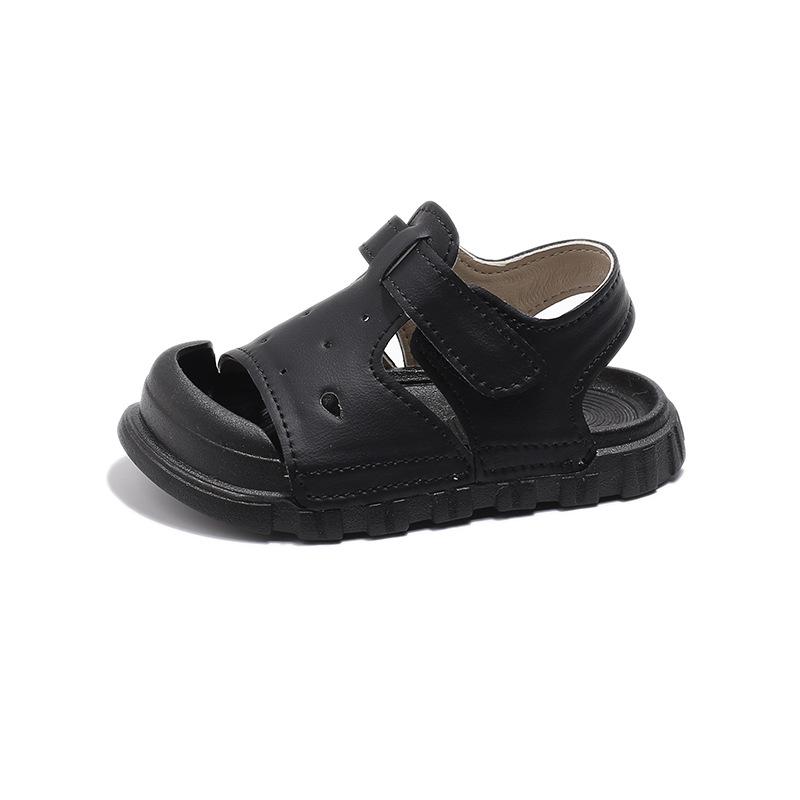 New style girls' sandals, open-toed beach shoes, simple solid color sandals for children
