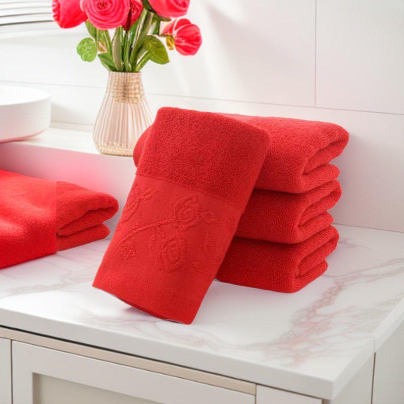Bright Red Pure Cotton Towel - Ideal for Celebrations & Weddings 35x75 красный