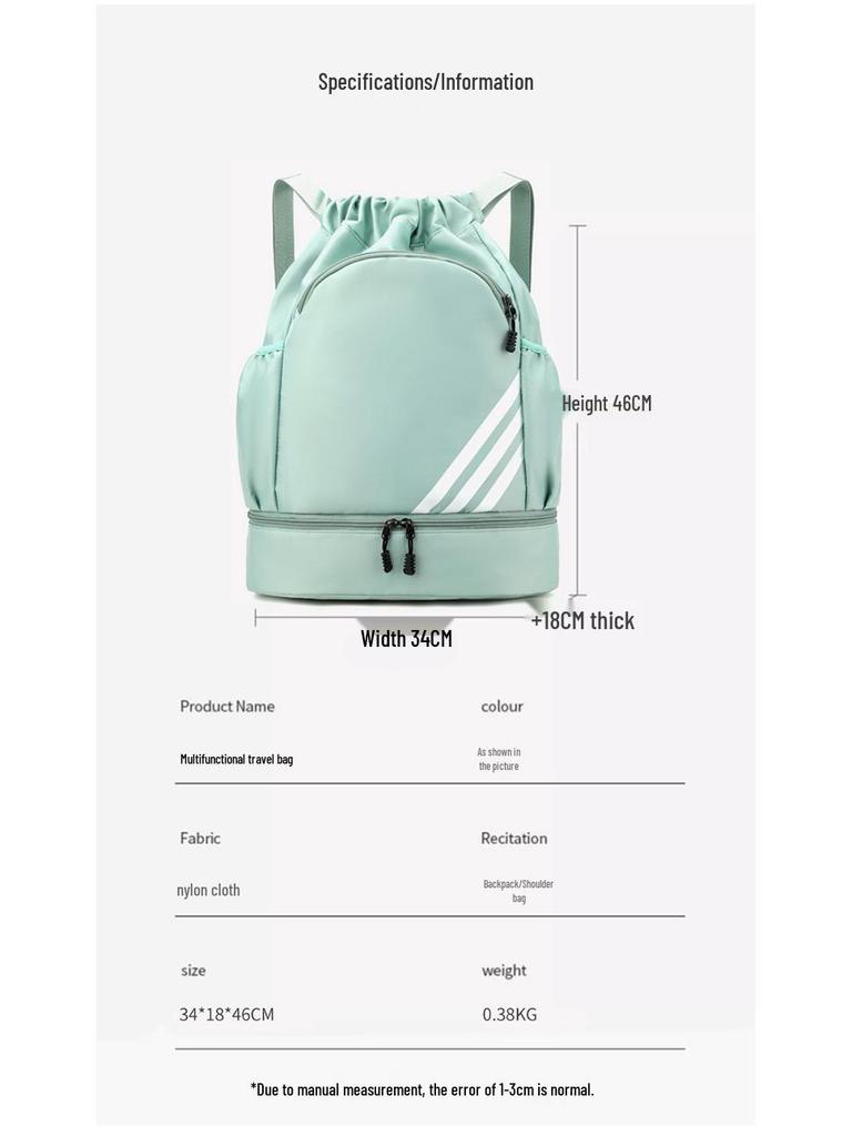 Women's Large Capacity Sports Drawstring Backpack with Shoe Compartment - Ideal for Basketball, Football, and Gym Use