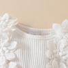 Sweet Floral Long Sleeve Baby Girl Romper Dress with Mesh Skirt